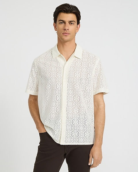 Lace Eyelet Floral Shirt