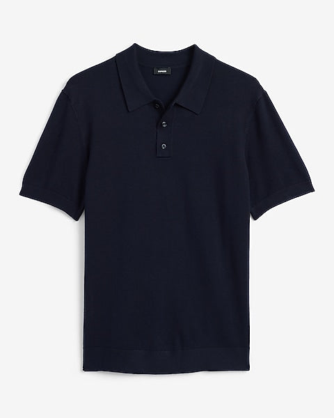 Navy Luxtouch Sweater Polo