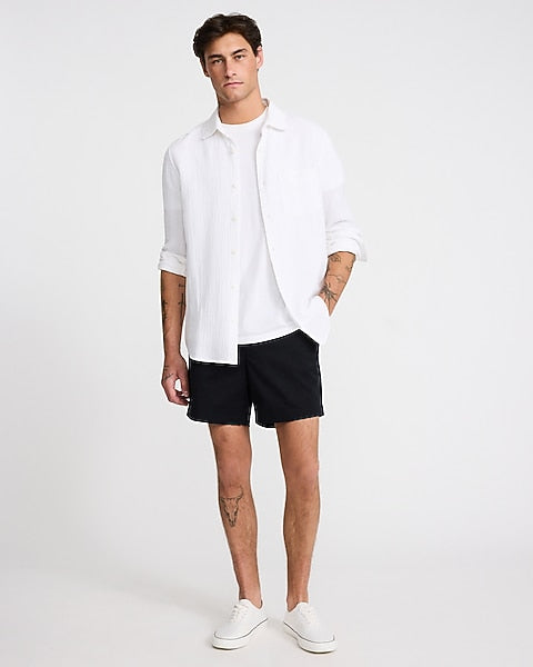 6-Inch Pitch Black Slim Chino Shorts