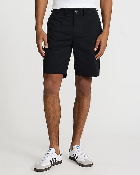 8-Inch Pitch Black Slim Chino Shorts