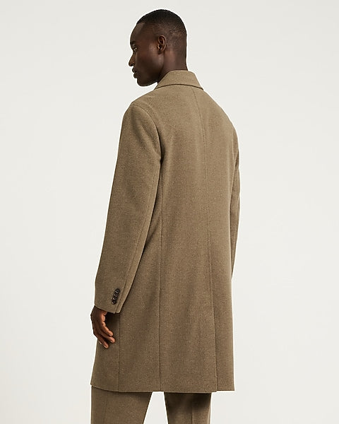 Textured Brown Double-Breasted Topcoat