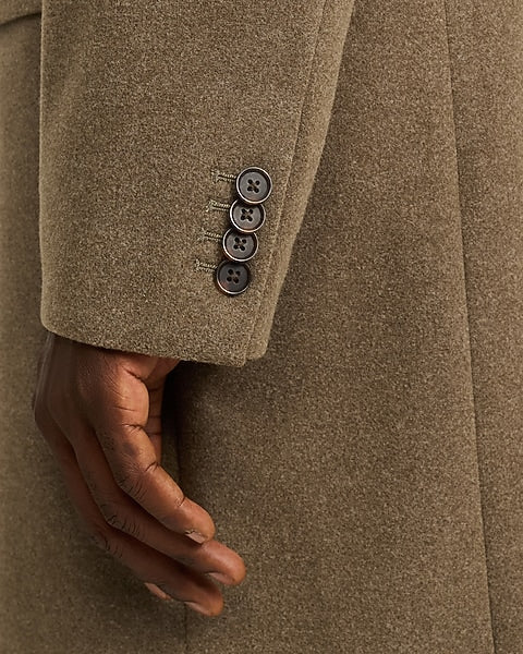 Textured Brown Double-Breasted Topcoat