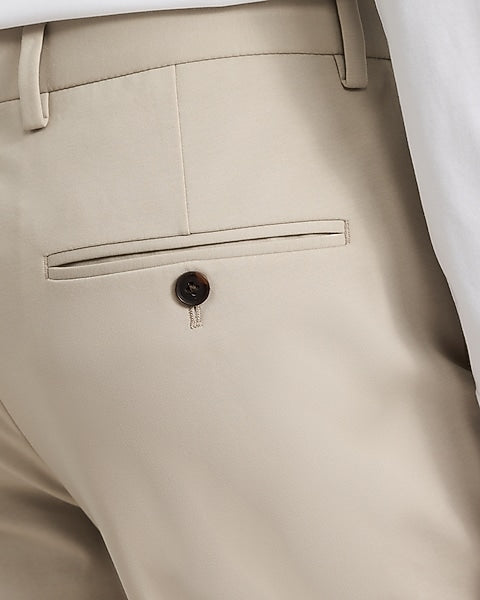 Slim Khaki Suit Pants