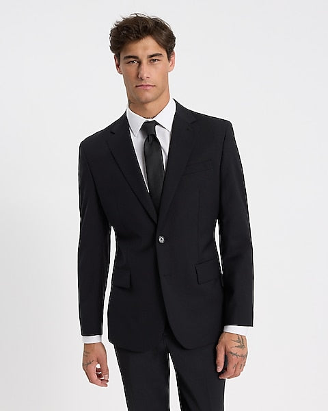 Slim Black Washable Suit Jacket