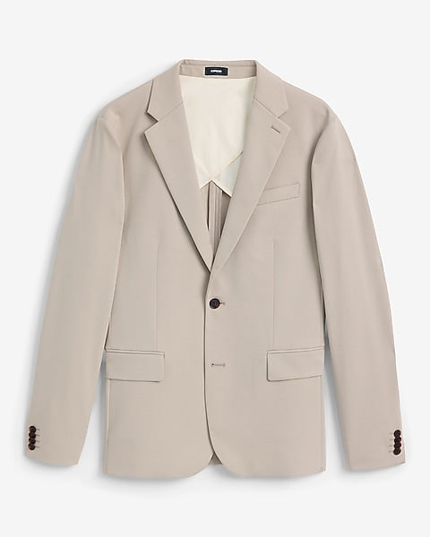 Slim Khaki Suit Jacket
