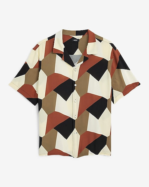 Geo Abstract Rayon Shirt