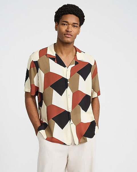 Geo Abstract Rayon Shirt