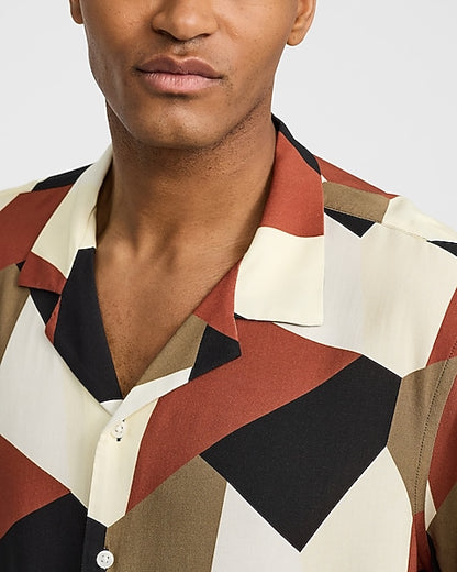 Geo Abstract Rayon Shirt