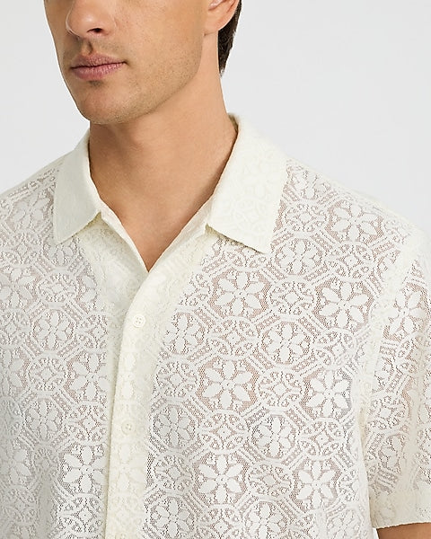 Lace Eyelet Floral Shirt