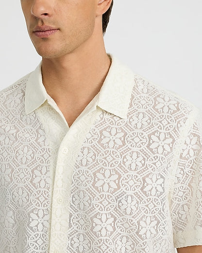Lace Eyelet Floral Shirt