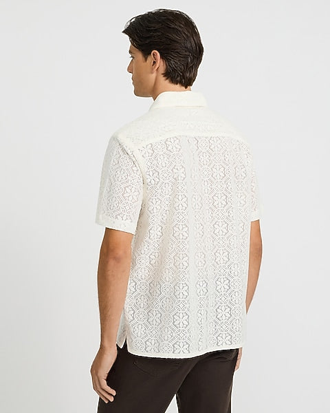 Lace Eyelet Floral Shirt