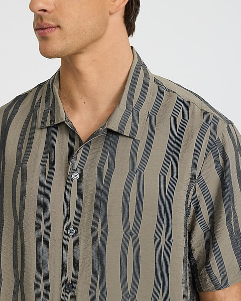 Seersucker Striped Shirt