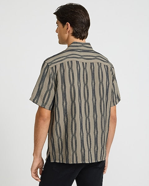 Seersucker Striped Shirt