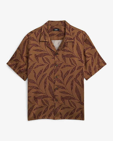 Leaf Print Resort Shirt