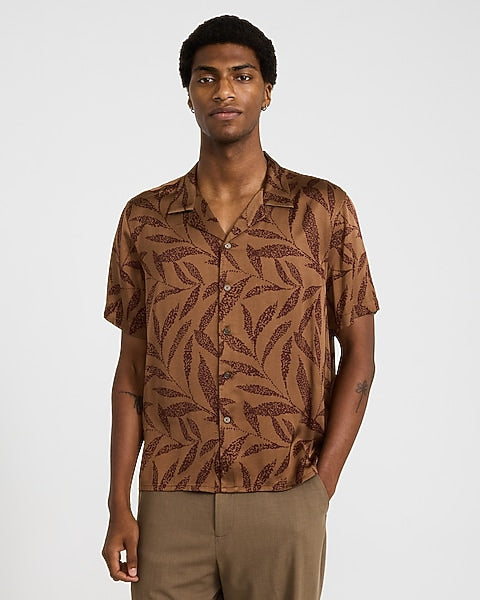 Leaf Print Resort Shirt