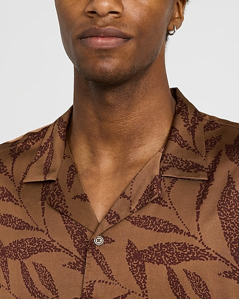Leaf Print Resort Shirt