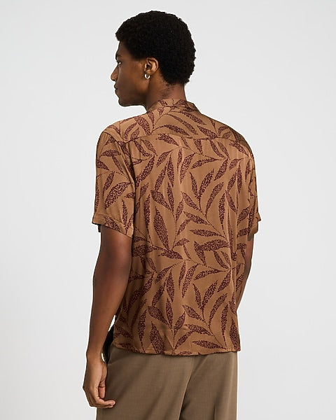 Leaf Print Resort Shirt