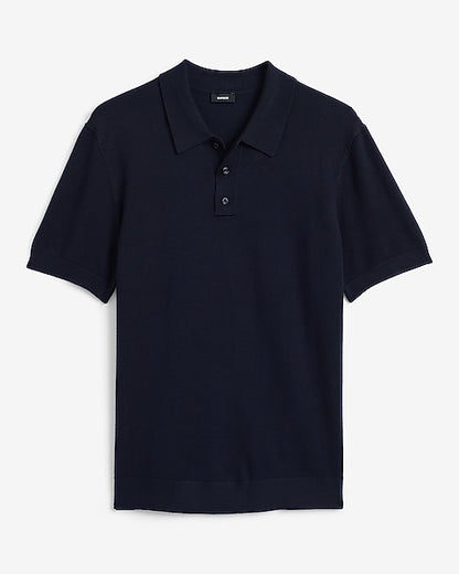 Navy Luxtouch Sweater Polo