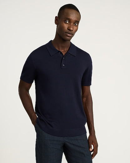 Navy Luxtouch Sweater Polo