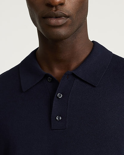 Navy Luxtouch Sweater Polo