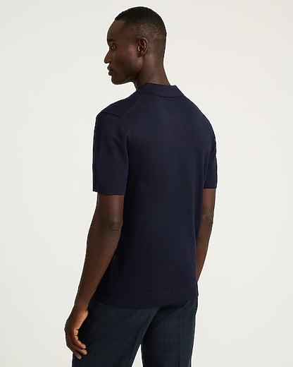 Navy Luxtouch Sweater Polo