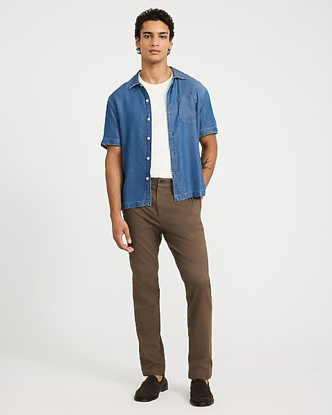 Slim Brown Hyper Stretch Chinos