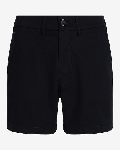 6-Inch Pitch Black Slim Chino Shorts