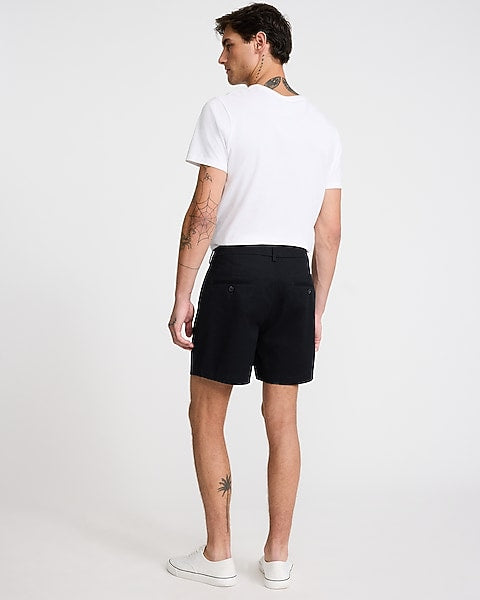 6-Inch Pitch Black Slim Chino Shorts
