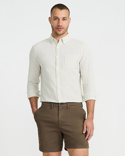 6-Inch Brown Slim Chino Shorts