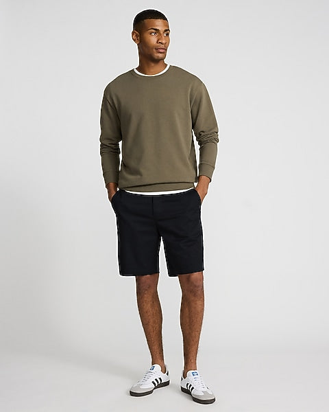 8-Inch Pitch Black Slim Chino Shorts