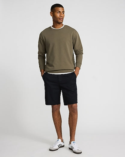 8-Inch Pitch Black Slim Chino Shorts