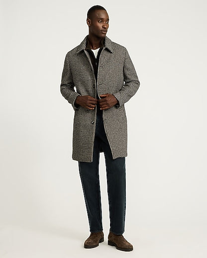 Houndstooth Wool-Blend Topcoat