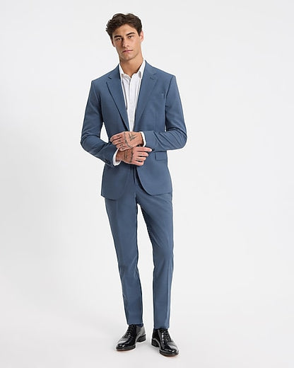 Slim Dusty Blue Washable Suit Jacket