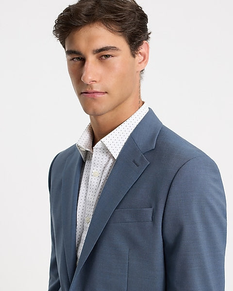 Slim Dusty Blue Washable Suit Jacket