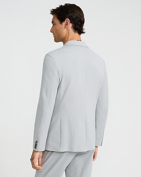 Slim Gray Seersucker Suit Jacket