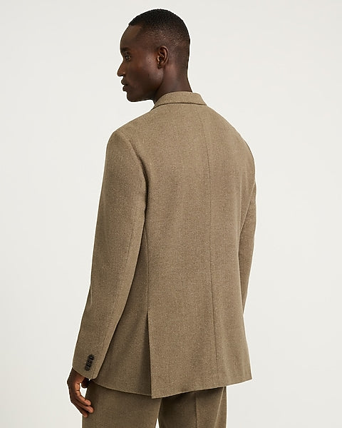 Relaxed Brown Double-Breasted Suit Jacket