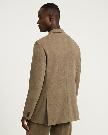 Relaxed Brown Double-Breasted Suit Jacket