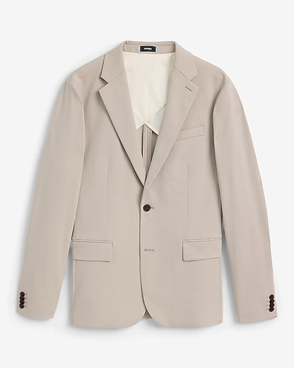 Slim Khaki Suit Jacket