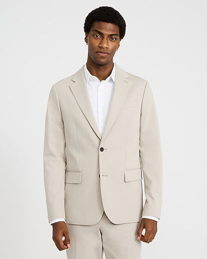 Slim Khaki Suit Jacket